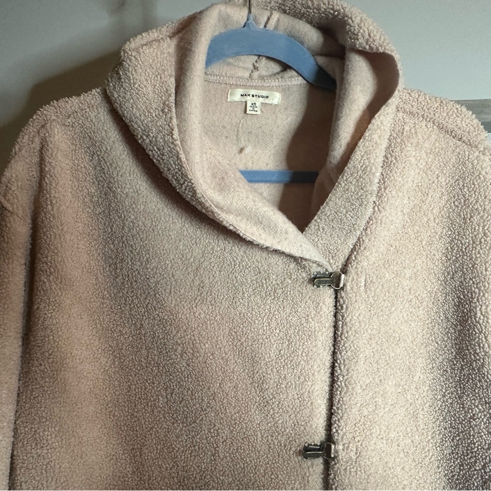 Max Studio Soft Beige Teddy Jacket